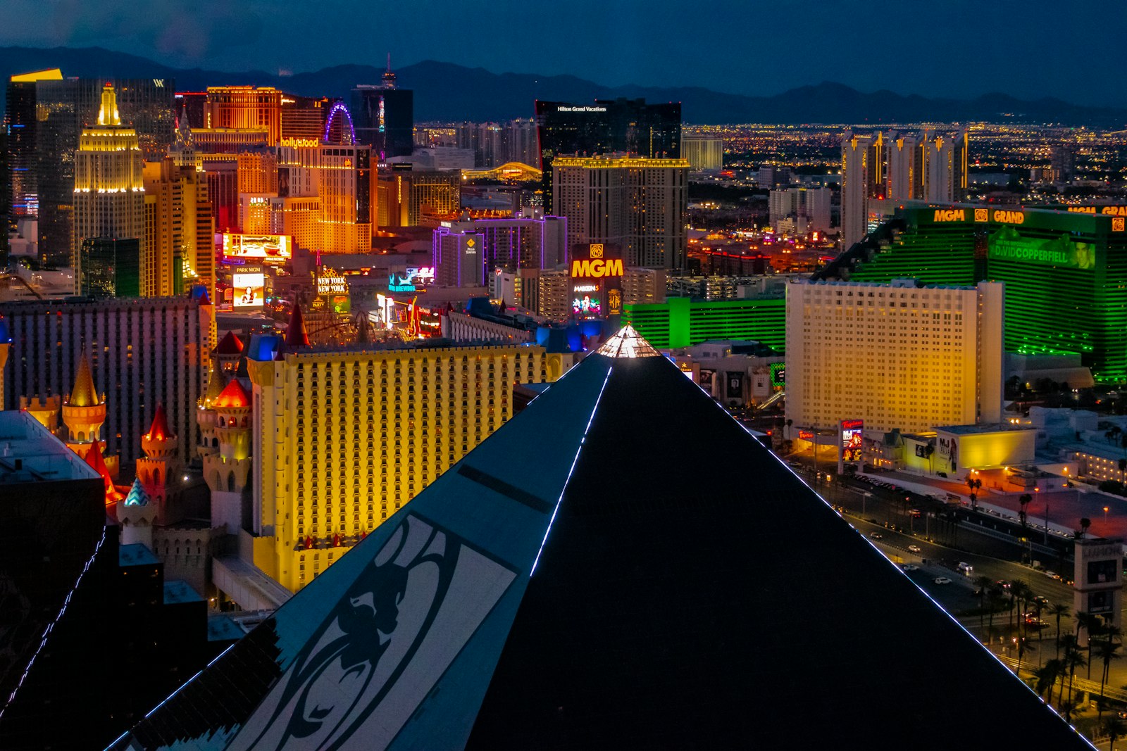 Las Vegas skyline at dusk